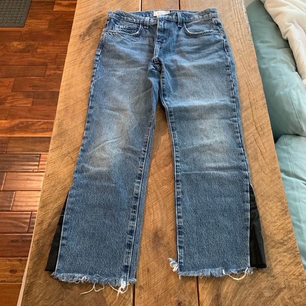 Current/Elliott The Kick Jean with Black Insert Women's 28